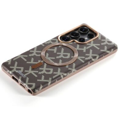 Защитный чехол ESEBLE Letter Pattern Magnetic для Samsung Galaxy S25 Ultra (S938) - Desert Gold