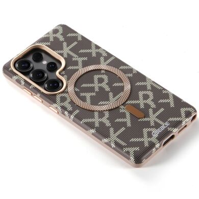 Защитный чехол ESEBLE Letter Pattern Magnetic для Samsung Galaxy S25 Ultra (S938) - Desert Gold