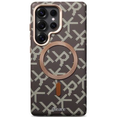 Защитный чехол ESEBLE Letter Pattern Magnetic для Samsung Galaxy S25 Ultra (S938) - Desert Gold