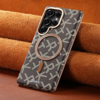 Защитный чехол ESEBLE Letter Pattern Magnetic для Samsung Galaxy S25 Ultra (S938) - Desert Gold