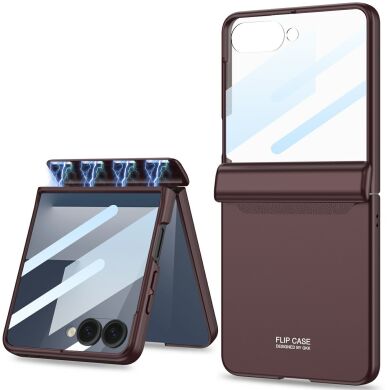 Защитный чехол GKK Magnetic Fold для Samsung Galaxy Flip 7 - Wine Red
