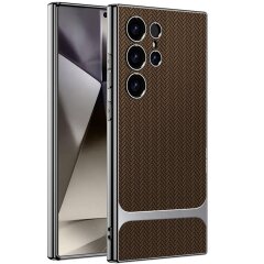 Захисний чохол GKK Woven Pattern для Samsung Galaxy S24 Ultra (S928) - Coffee