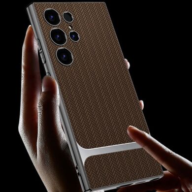 Захисний чохол GKK Woven Pattern для Samsung Galaxy S24 Ultra (S928) - Coffee