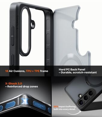 Защитный чехол TORRAS Ostand Q3 Spin (with MagSafe) для Samsung Galaxy S26 - Black