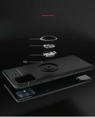 Защитный чехол UniCase Magnetic Ring для Samsung Galaxy A71 (A715) - Black / Rose Gold