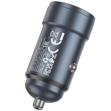Автомобильное зарядное устройство Hoco Z57 Glorious PD30W - Metal Gray