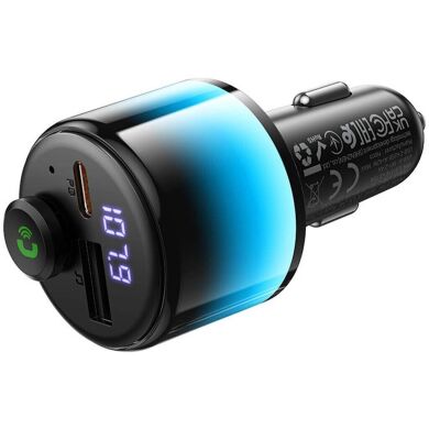 FM модулятор Hoco E166 Path PD42W + QC3.0 (USB to Type-C) - Black