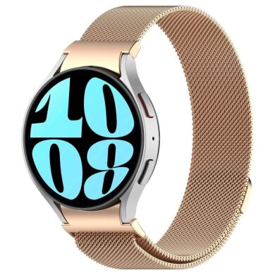 Ремешок Deexe Milanese QuickFit для Samsung Galaxy Watch 4 / 4 Classic / 5 / 5 Pro / 6 / 6 Classic - Rose Gold