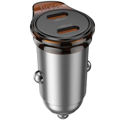 Автомобильное зарядное устройство Hoco NZ16B 45W (2Type-C) - Silver