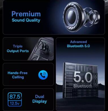 FM модулятор Baseus S-09 Pro Series (C10762200113-00) - Black
