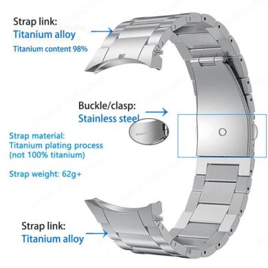 Ремешок Deexe Stainless Steel для Samsung Galaxy Watch 4 / 4 Classic / 5 / 5 Pro - Black