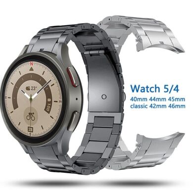 Ремінець Deexe Stainless Steel для Samsung Galaxy Watch 4 / 4 Classic / 5 / 5 Pro - Titanium Grey