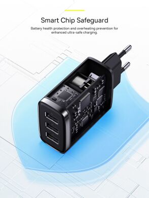 Сетевое зарядное устройство Baseus Compact 17W (3USB) CCXJ02 - Black
