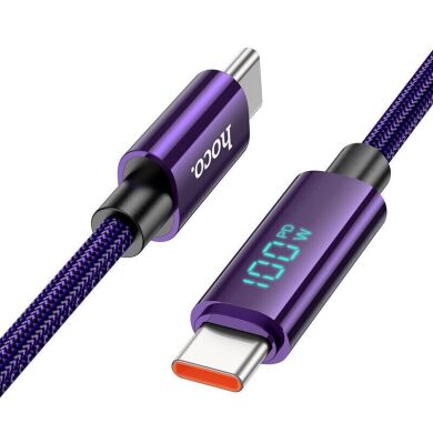 Кабель Hoco U125 Benefit 100W Type-C to Type-C (1.2m) - Purple