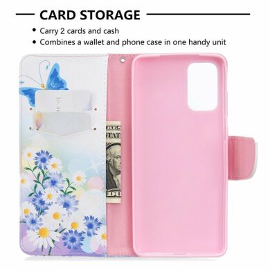 Чехол-книжка Deexe Color Wallet для Samsung Galaxy S20 Plus (G985) - Butterfly and Flowers