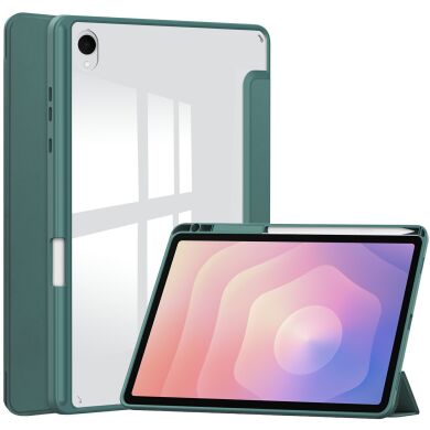 Чехол-книжка Deexe Crystal Back для Samsung Galaxy Tab S11 (X730/X736) - Green