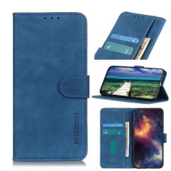 Чехол-книжка KHAZNEH Retro Wallet для Galaxy S22 Ultra - Blue