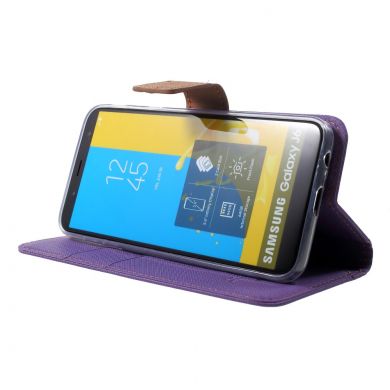 Чехол-книжка ROAR KOREA Cloth Texture для Samsung Galaxy J6 2018 (J600) - Purple