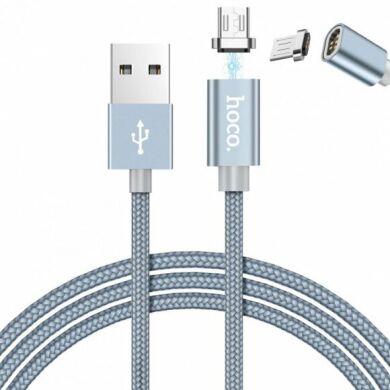 Дата-кабель Hoco U40A Magnetic MicroUSB (1m) - Grey