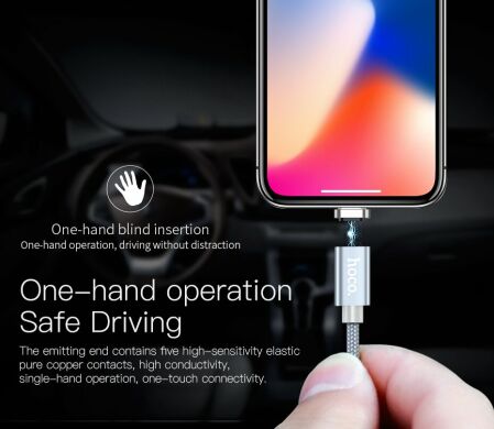 Дата-кабель Hoco U40A Magnetic MicroUSB (1m) - Grey