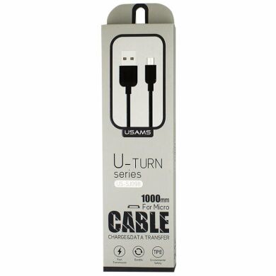 Дата-кабель Usams US-SJ098 U-Turn Series USB to MicroUSB (1m) - Black