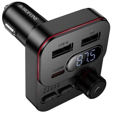 FM модулятор BOROFONE BC61 45W (2USB + Type-C) - Black