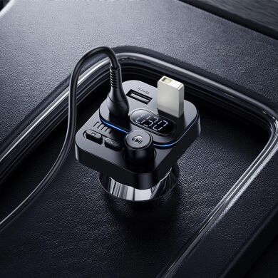 FM модулятор BOROFONE BC61 45W (2USB + Type-C) - Black