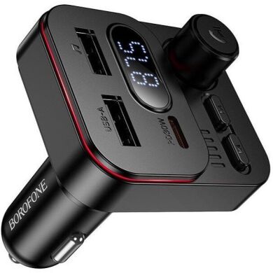 FM модулятор BOROFONE BC61 45W (2USB + Type-C) - Black