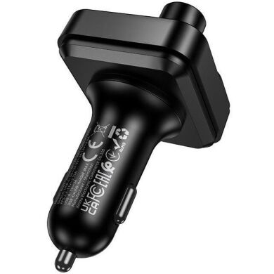 FM модулятор BOROFONE BC61 45W (2USB + Type-C) - Black