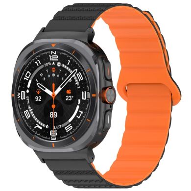 Ремінець Deexe Magnetic Strap для Samsung Galaxy Watch Ultra (47mm) - Black / Orange