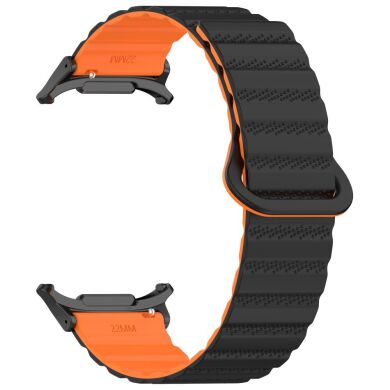 Ремешок Deexe Magnetic Strap для Samsung Galaxy Watch Ultra (47mm) - Black / Orange