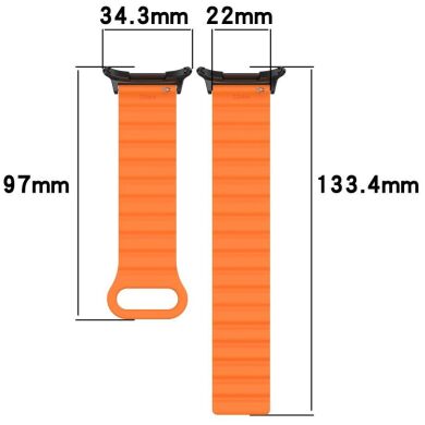 Ремешок Deexe Magnetic Strap для Samsung Galaxy Watch Ultra (47mm) - Black / Orange