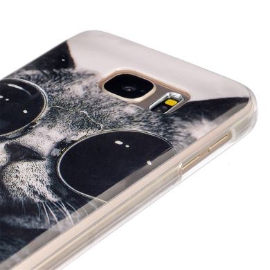Силиконовая накладка Deexe Life Style для Samsung Galaxy S7 (G930) - Cool Cat