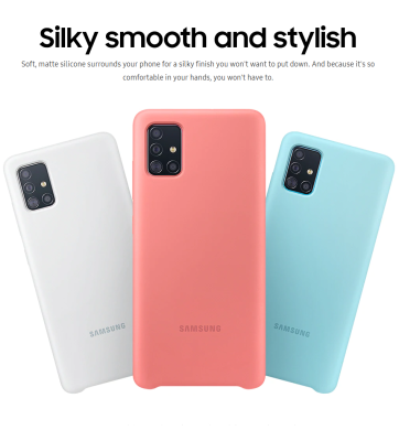 Силиконовый чехол Silicone Cover для Samsung Galaxy A51 (А515) EF-PA515TBEGRU - Black