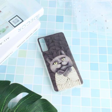 Силиконовый (TPU) чехол Deexe Life Style для Samsung Galaxy A7 2018 (A750) - Grey Cat