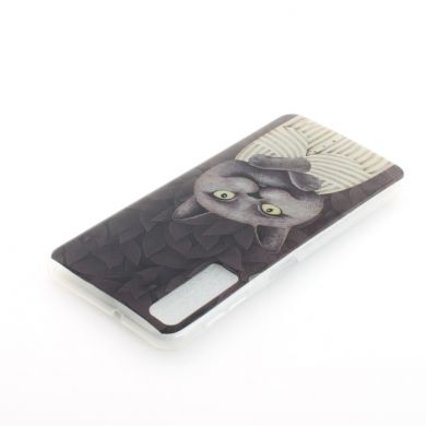 Силиконовый (TPU) чехол Deexe Life Style для Samsung Galaxy A7 2018 (A750) - Grey Cat