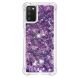 Силиконовый (TPU) чехол Deexe Liquid Glitter для Samsung Galaxy A03s (A037) - Dark Purple Hearts. Фото 2 из 7