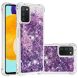 Силиконовый (TPU) чехол Deexe Liquid Glitter для Samsung Galaxy A03s (A037) - Dark Purple Hearts. Фото 1 из 7