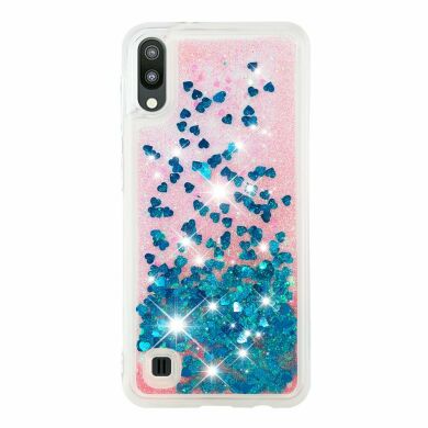 Силіконовий (TPU) чохол Deexe Liquid Glitter для Samsung Galaxy A10 (A105) - Dark Blue
