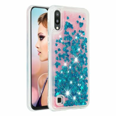 Силіконовий (TPU) чохол Deexe Liquid Glitter для Samsung Galaxy A10 (A105) - Dark Blue