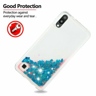 Силіконовий (TPU) чохол Deexe Liquid Glitter для Samsung Galaxy A10 (A105) - Dark Blue