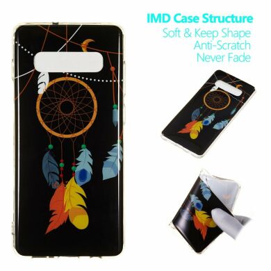 Силиконовый (TPU) чехол Deexe LumiCase для Samsung Galaxy S10 Plus (G975) - Feather Dream Catcher