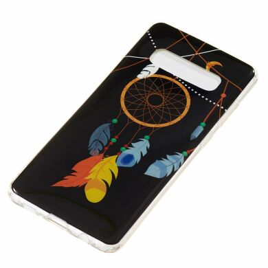 Силиконовый (TPU) чехол Deexe LumiCase для Samsung Galaxy S10 Plus (G975) - Feather Dream Catcher