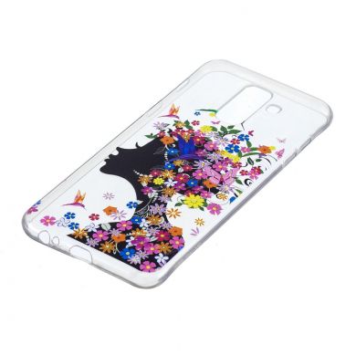 Силиконовый (TPU) чехол Deexe Pretty Glossy для Samsung Galaxy A6+ 2018 (A605) - Flowered Girl