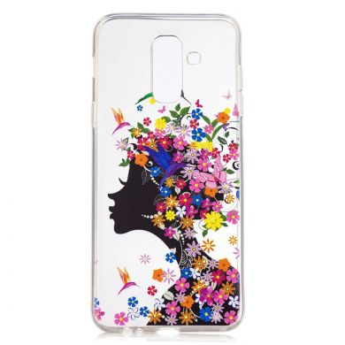 Силиконовый (TPU) чехол Deexe Pretty Glossy для Samsung Galaxy A6+ 2018 (A605) - Flowered Girl