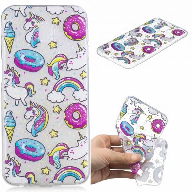 Силіконовий (TPU) чохол Deexe Pretty Glossy для Samsung Galaxy J6+ (J610) - Doughnuts and Unicorns