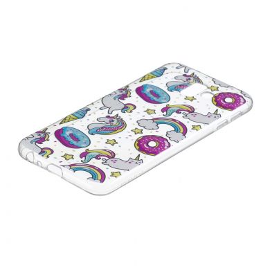 Силіконовий (TPU) чохол Deexe Pretty Glossy для Samsung Galaxy J6+ (J610) - Doughnuts and Unicorns