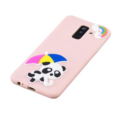 Силиконовый (TPU) чехол UniCase 3D Cartoon Pattern для Samsung Galaxy A6+ 2018 (A605) - Panda Holding Umbrella