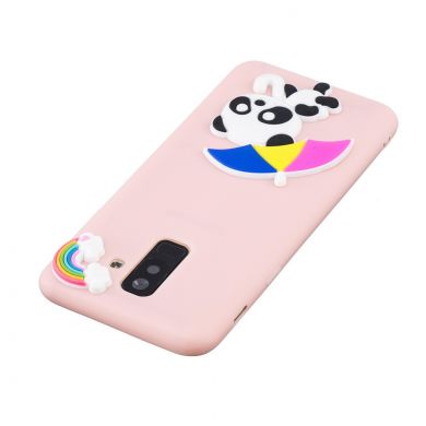Силиконовый (TPU) чехол UniCase 3D Cartoon Pattern для Samsung Galaxy A6+ 2018 (A605) - Panda Holding Umbrella