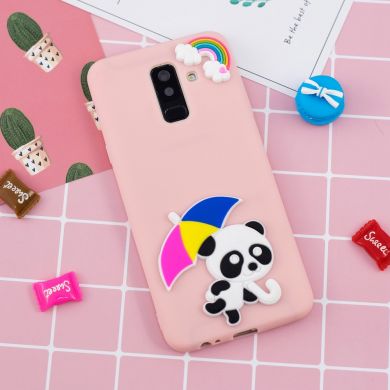 Силиконовый (TPU) чехол UniCase 3D Cartoon Pattern для Samsung Galaxy A6+ 2018 (A605) - Panda Holding Umbrella
